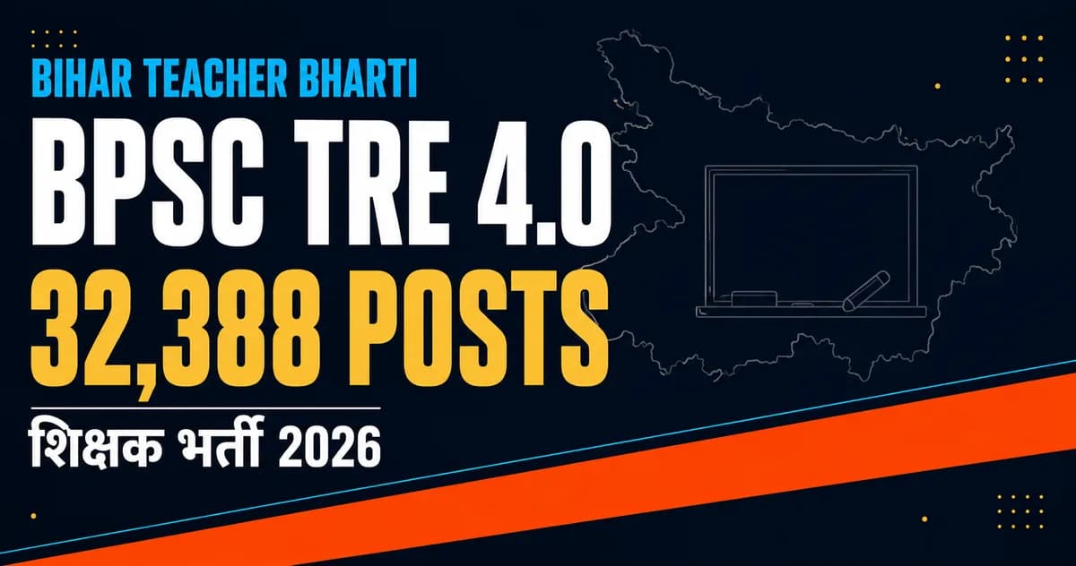 BPSC TRE 4.0 Notification 2026: 32,388 Teacher Posts, Apply Online from 1 September