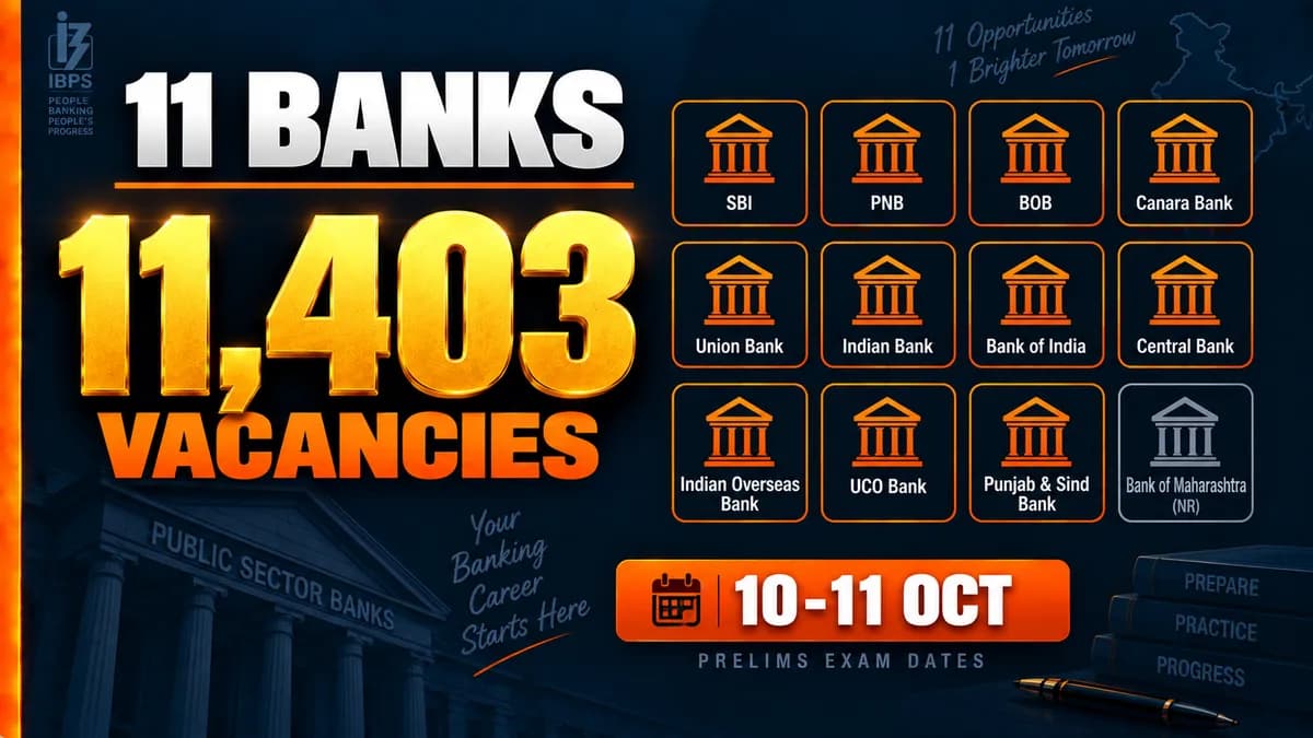 IBPS Clerk Notification 2026: 11,403 Vacancies, Exam Date 10-11 October